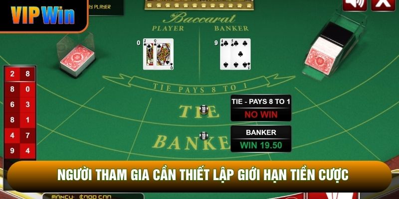 Người tham gia cần thiết lập giới hạn tiền cược Người tham gia cần thiết lập giới hạn tiền cược